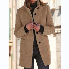 Ladies Button Trench Wool