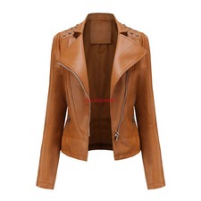Ladies Women's lapel leather